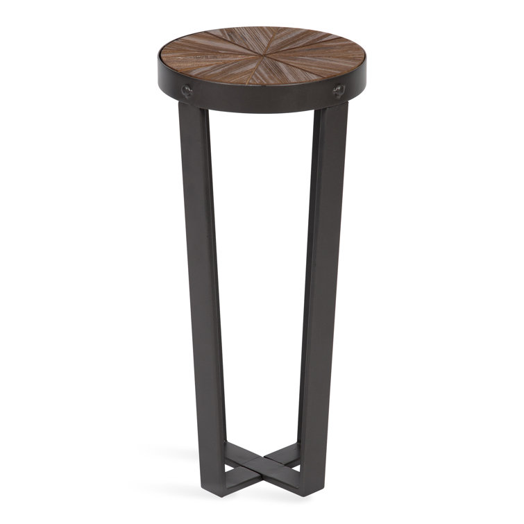 17 Stories 22'' Tall Solid Wood Cross Legs End Table Wayfair